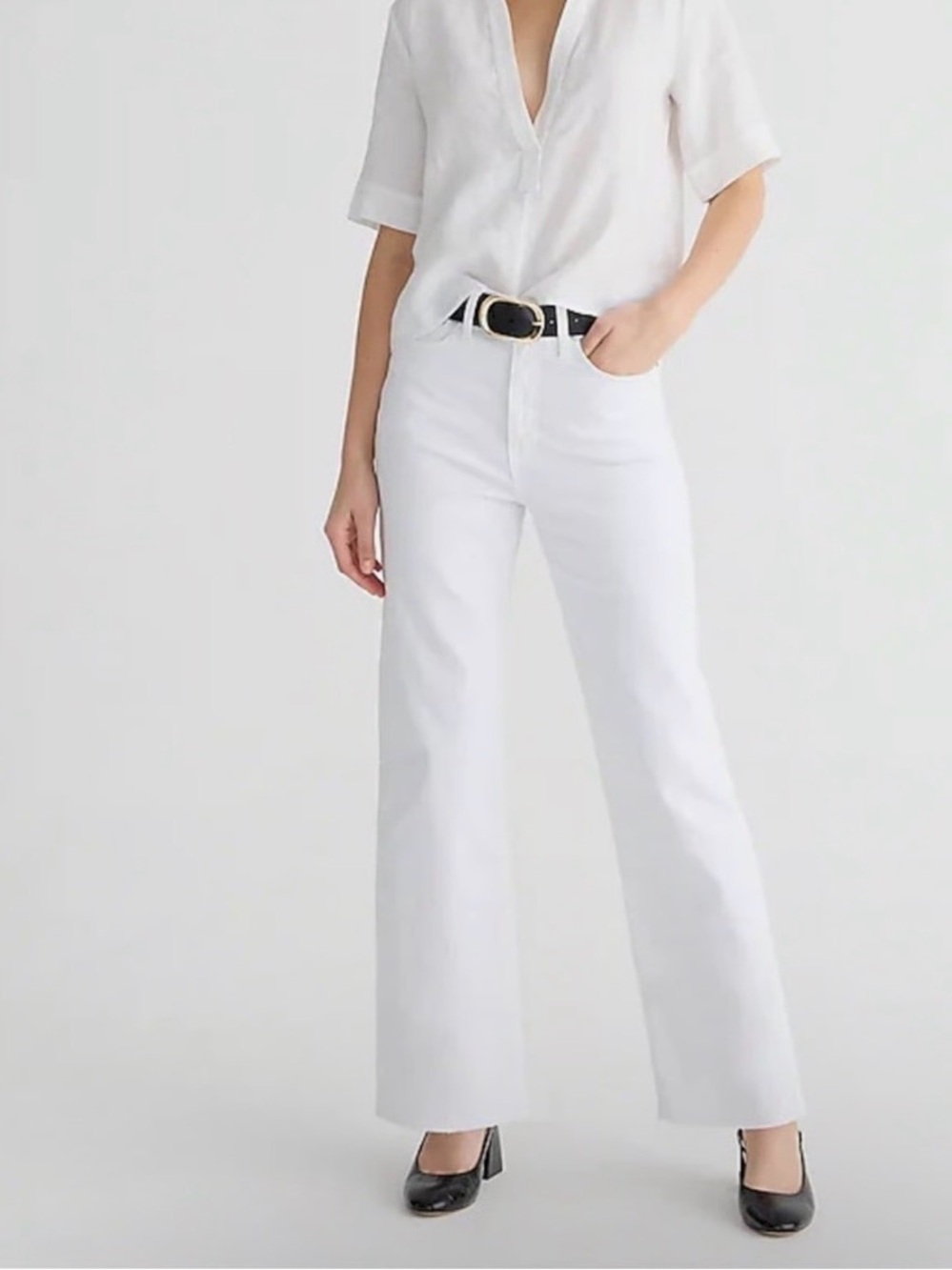 J. Crew Slim Wide Leg Jeans - White | Size 30T